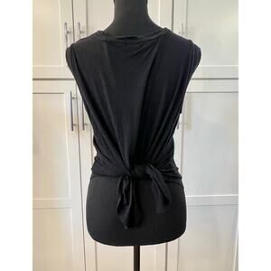 Old Navy Open Back Tank Top Womens S Black All Tied Up Workout Yoga Active Small
